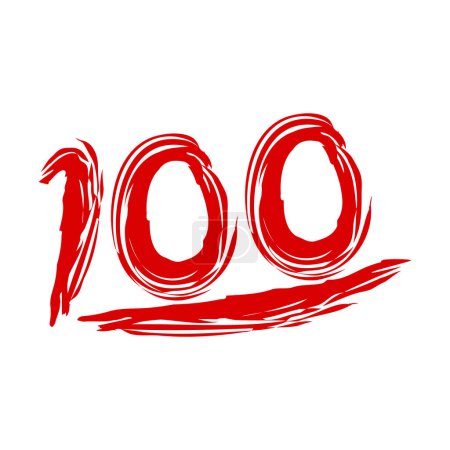 Téléchargez les illustrations : Nombre icône 100 dessin vectoriel illustration - en licence libre de droit