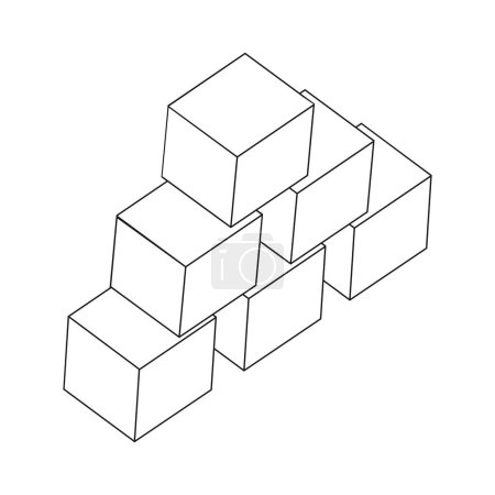 Ilustración de Apilados bloques caja icono vector ilustración diseño - Imagen libre de derechos