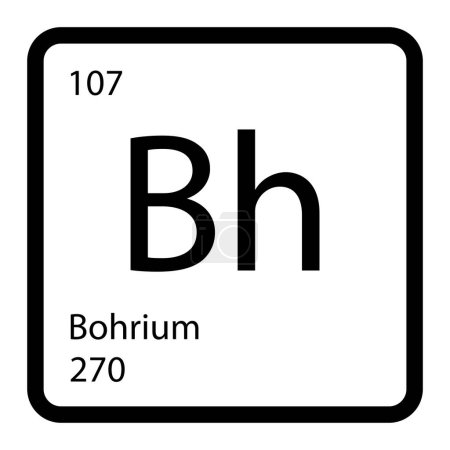 Illustration for Periodic table element bohrium icon on background, square vector illustration - Royalty Free Image