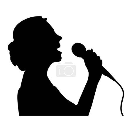 Illustration for Singing woman icon holding mix illustration design - Royalty Free Image
