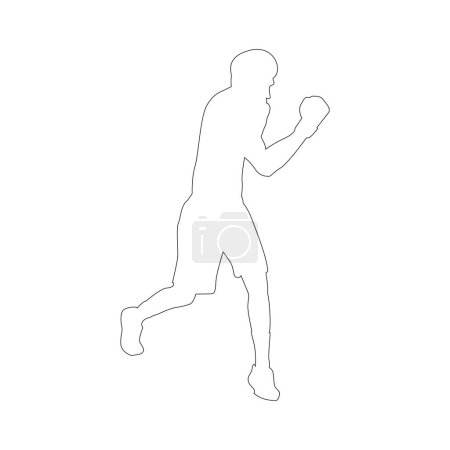 Téléchargez les illustrations : Boxe sport personne icône vecteur illustration conception - en licence libre de droit
