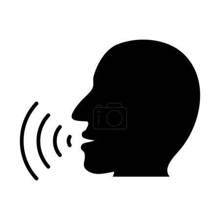 Ilustración de Persona hablando icono, vector ilustración logo diseño. - Imagen libre de derechos