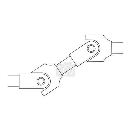Arbres d'hélice et joints universels illustration vectorielle icône design