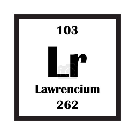 Lawrencium chemisches Element Symbol Vektor Illustration Design