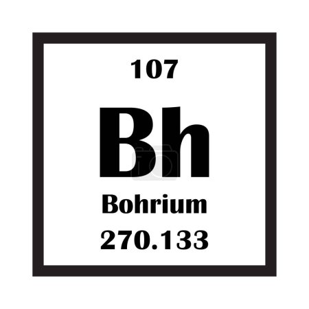 Bohrium chemisches Element Symbol Vektor Illustration Design