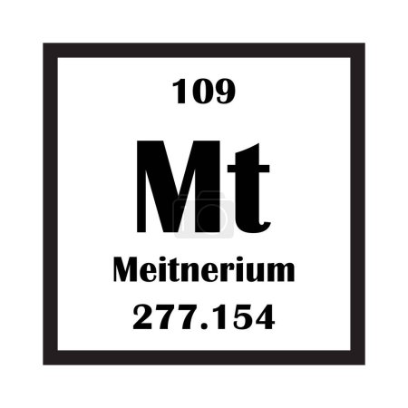 Téléchargez les illustrations : Meitnerium élément chimique icône vectoriel illustration design - en licence libre de droit