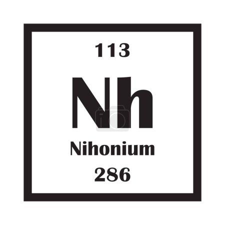Nihonio elemento químico icono vector ilustración diseño