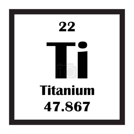 Titan chemisches Element Symbol Vektor Illustration Design