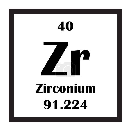 Ilustración de Zirconio elemento químico icono vector ilustración diseño - Imagen libre de derechos