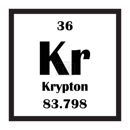 Krypton élément chimique icône vectoriel illustration design