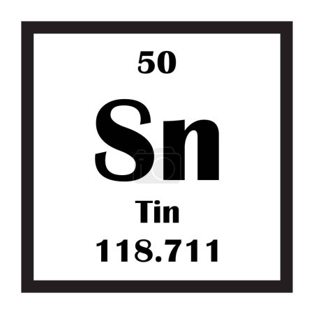 Ilustración de Estaño elemento químico icono vector ilustración diseño - Imagen libre de derechos