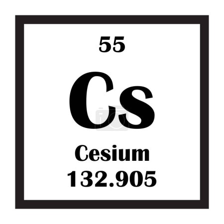 Césium élément chimique icône vectoriel illustration conception
