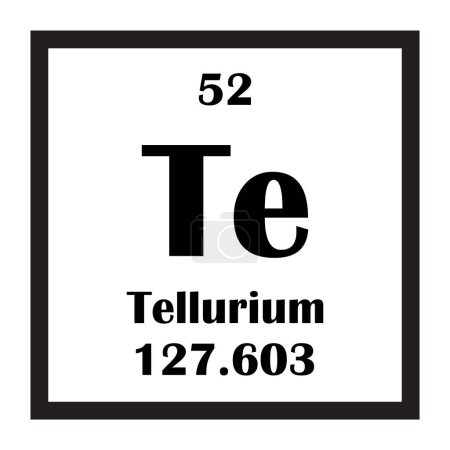 Tellurium élément chimique icône vectoriel illustration design