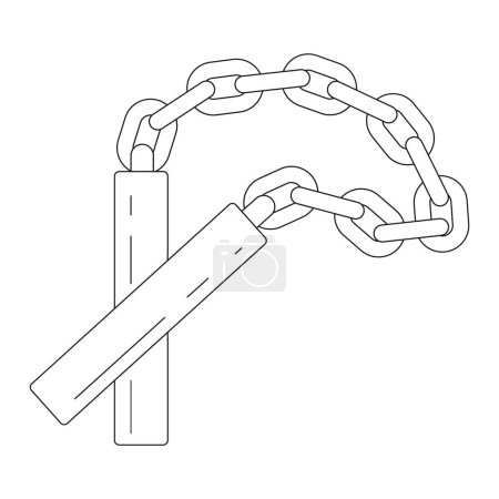 Téléchargez les illustrations : Nunchaku icône vectoriel illustration symbole conception - en licence libre de droit