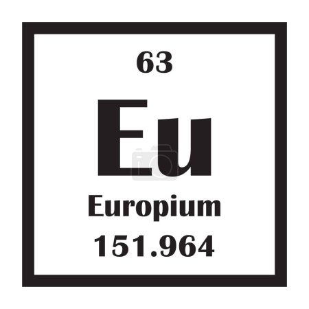 Ilustración de Diseño de ilustración de vector de icono de elemento químico de Europio - Imagen libre de derechos