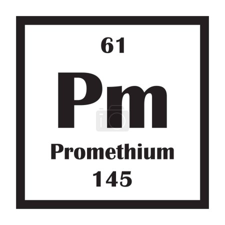 Ilustración de Prometio elemento químico icono vector ilustración diseño - Imagen libre de derechos
