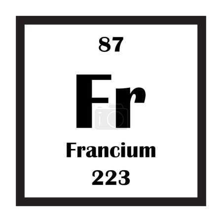 Francium elemento químico icono vector ilustración diseño