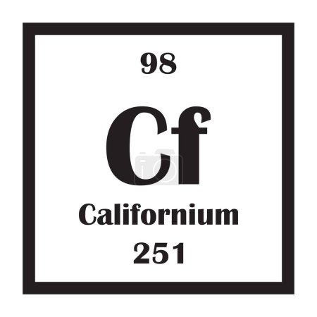 Ilustración de Californio elemento químico icono vector ilustración diseño - Imagen libre de derechos