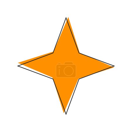 diseño de ilustración de vector de icono geométrico estrella de cuatro patas