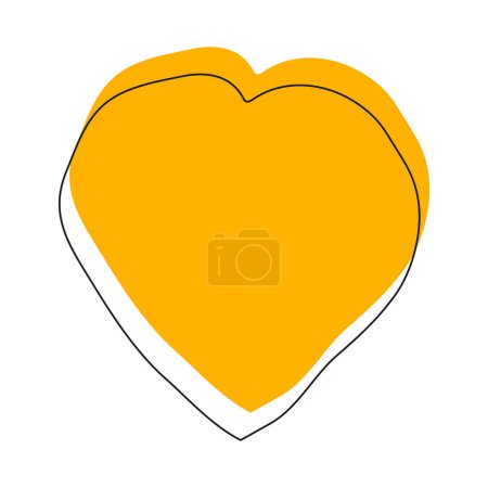 geometrisches Herz-Symbol mit handgezeichnetem Vektor-Illustrationsdesign