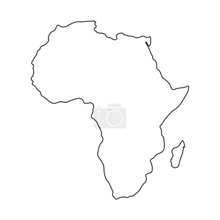 Afrika Karte Linie Symbol Vektor Illustration Design
