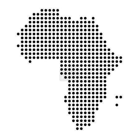 África mapa línea icono con patrón de lunares vector ilustración diseño