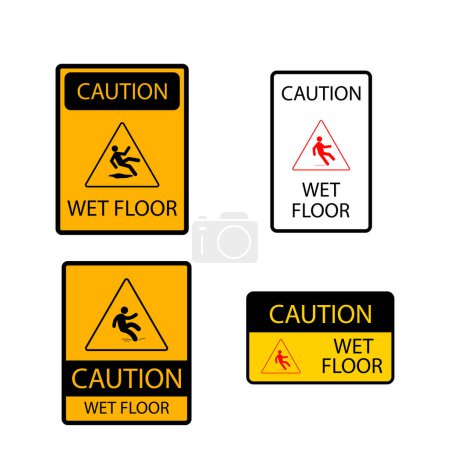 Illustration for Wet floor warning icon vector illustration design - Royalty Free Image