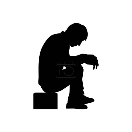 Illustration for Sad person icon vector illustration design - Royalty Free Image