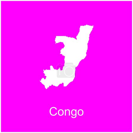 Kongo Karte Symbol Vektor Illustration Design