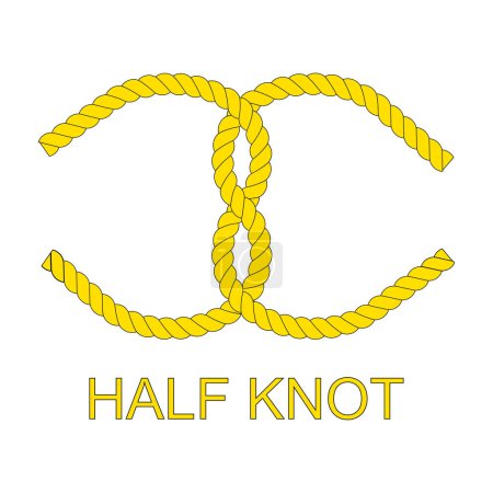 knotted rope icon with rope vector illustration design