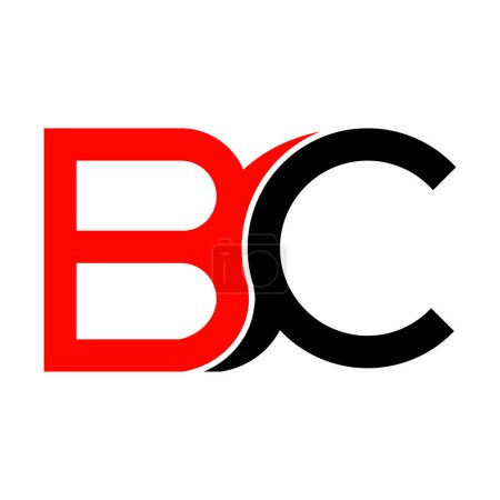 Diseño de ilustración de logotipo de letra BC