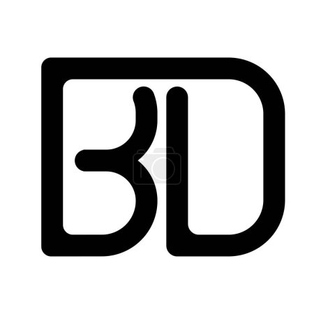 diseño de la ilustración del logotipo de la letra bd