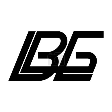 letra logotipo BG, letras del logotipo del alfabeto B y G diseño de ilustración