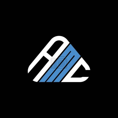 Ilustración de AMC letter logo creative design with vector graphic, AMC simple and modern logo in triangle shape. - Imagen libre de derechos