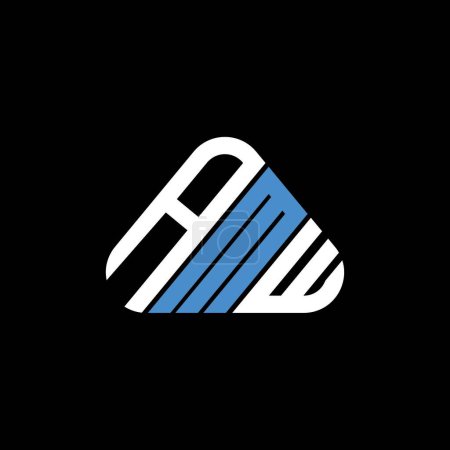 Ilustración de AMW letter logo creative design with vector graphic, AMW simple and modern logo in triangle shape. - Imagen libre de derechos