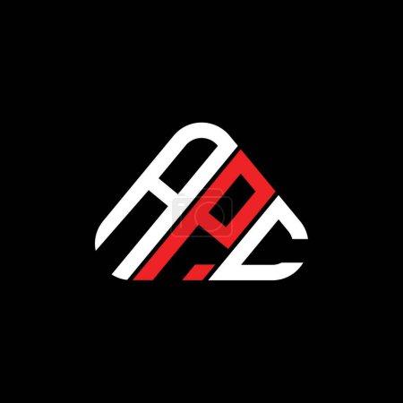 Ilustración de APC letter logo creative design with vector graphic, APC simple and modern logo in triangle shape. - Imagen libre de derechos