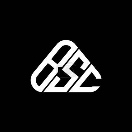 Téléchargez les illustrations : BSC lettre logo design créatif avec graphique vectoriel, BSC logo simple et moderne en forme de triangle rond. - en licence libre de droit