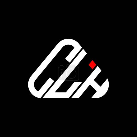 Téléchargez les illustrations : CLH lettre logo design créatif avec graphique vectoriel, CLH logo simple et moderne en forme de triangle rond. - en licence libre de droit