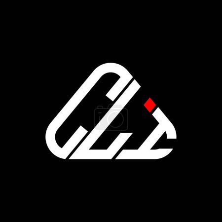 Ilustración de Diseño creativo del logotipo de la letra CLI con gráfico vectorial, logotipo CLI simple y moderno en forma de triángulo redondo. - Imagen libre de derechos