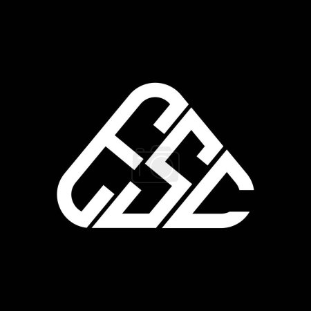 Ilustración de Diseño creativo del logotipo de la letra ESC con gráfico vectorial, logotipo ESC simple y moderno en forma de triángulo redondo. - Imagen libre de derechos