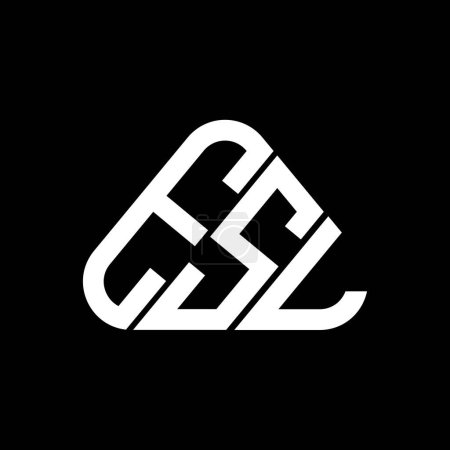 Téléchargez les illustrations : Logo ESL lettre design créatif avec graphique vectoriel, logo ESL simple et moderne en forme de triangle rond. - en licence libre de droit
