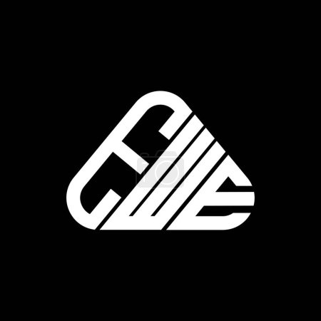 Ilustración de Diseño creativo del logotipo de la letra de EWE con gráfico vectorial, logotipo simple y moderno de EWE en forma de triángulo redondo. - Imagen libre de derechos