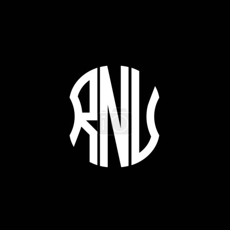 Ilustración de Logotipo carta RNU diseño creativo abstracto. RNU diseño único - Imagen libre de derechos