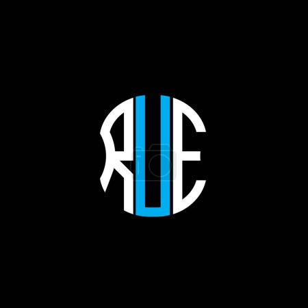 Ilustración de Logotipo carta RUE diseño creativo abstracto. RUE diseño único - Imagen libre de derechos