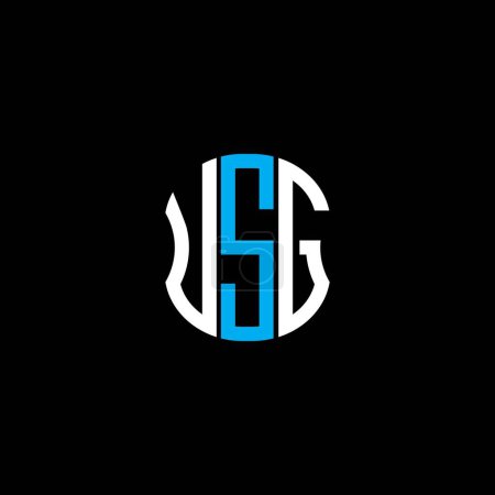 Téléchargez les illustrations : USG lettre logo abstrait design créatif. USG design unique - en licence libre de droit