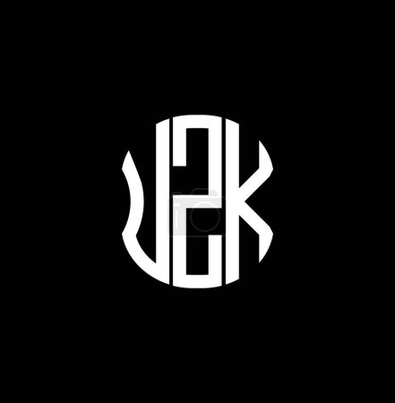 Illustration for UZK letter logo abstract creative design. UZK unique design - Royalty Free Image