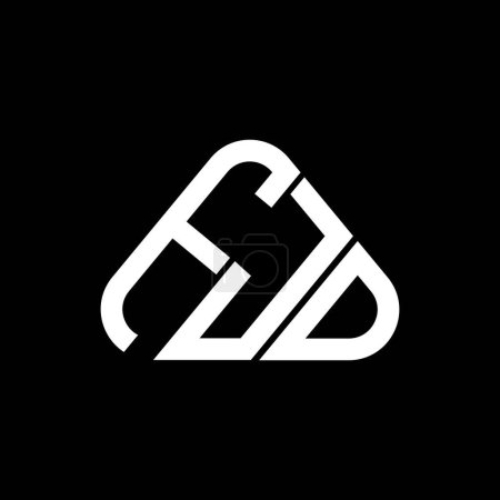 Illustration for FJD letter logo creative design with vector graphic, FJD simple and modern logo in round triangle shape. - Royalty Free Image