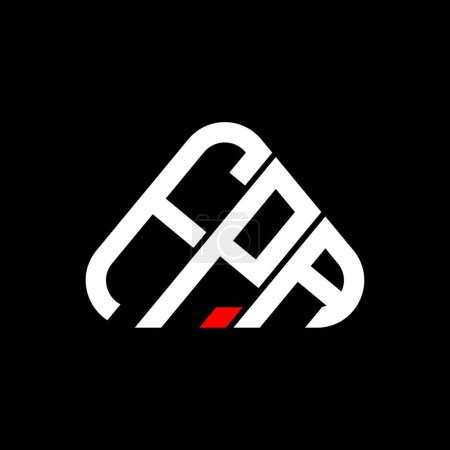 Ilustración de Diseño creativo del logotipo de la letra FPA con gráfico vectorial, logotipo simple y moderno FPA en forma de triángulo redondo. - Imagen libre de derechos