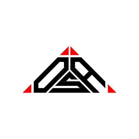 Ilustración de Diseño creativo del logotipo de la letra de OSA con gráfico vectorial, logotipo simple y moderno de OSA. - Imagen libre de derechos