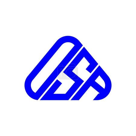 Ilustración de Diseño creativo del logotipo de la letra de OSA con gráfico vectorial, logotipo simple y moderno de OSA. - Imagen libre de derechos